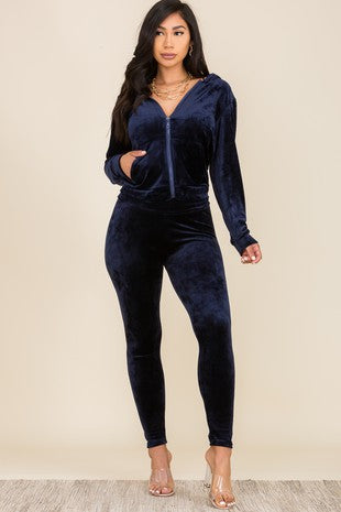 Blue Velvet Legging Set 