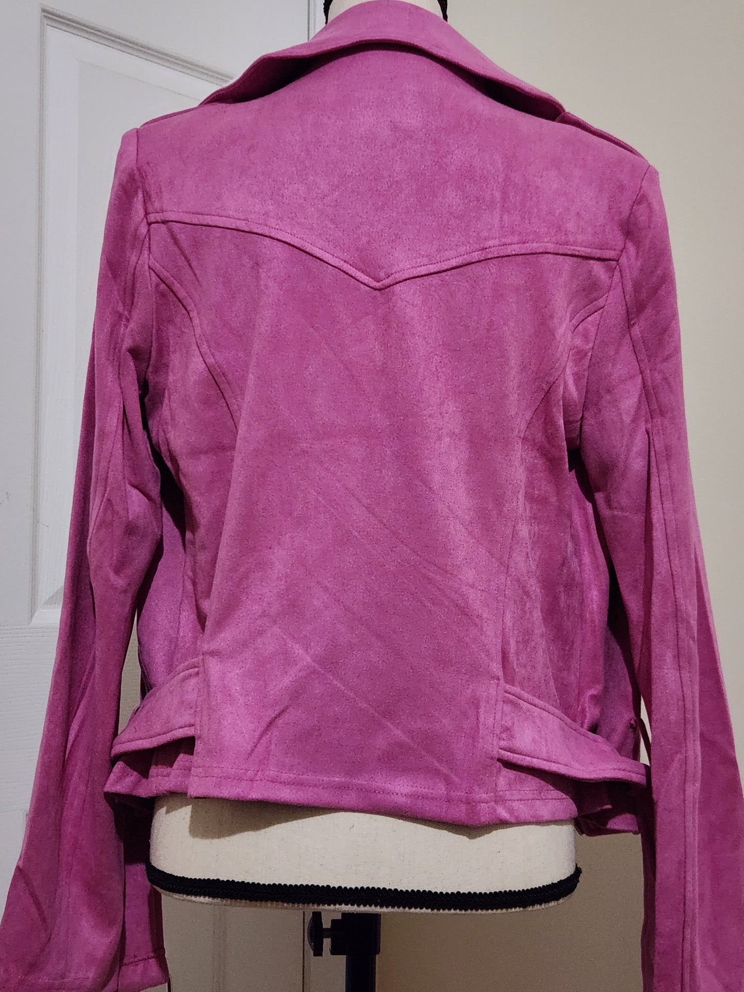 Soft Faux Suede Biker Jacket