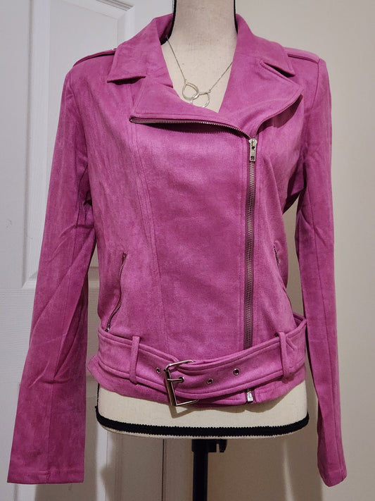 Soft Faux Suede Biker Jacket